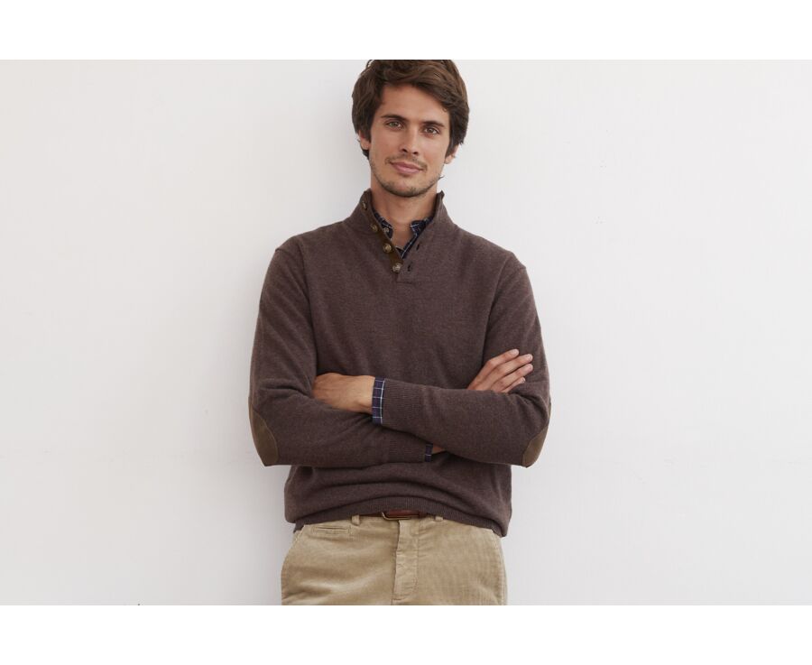 Pull laine col montant homme Marron Brun - KILTAN