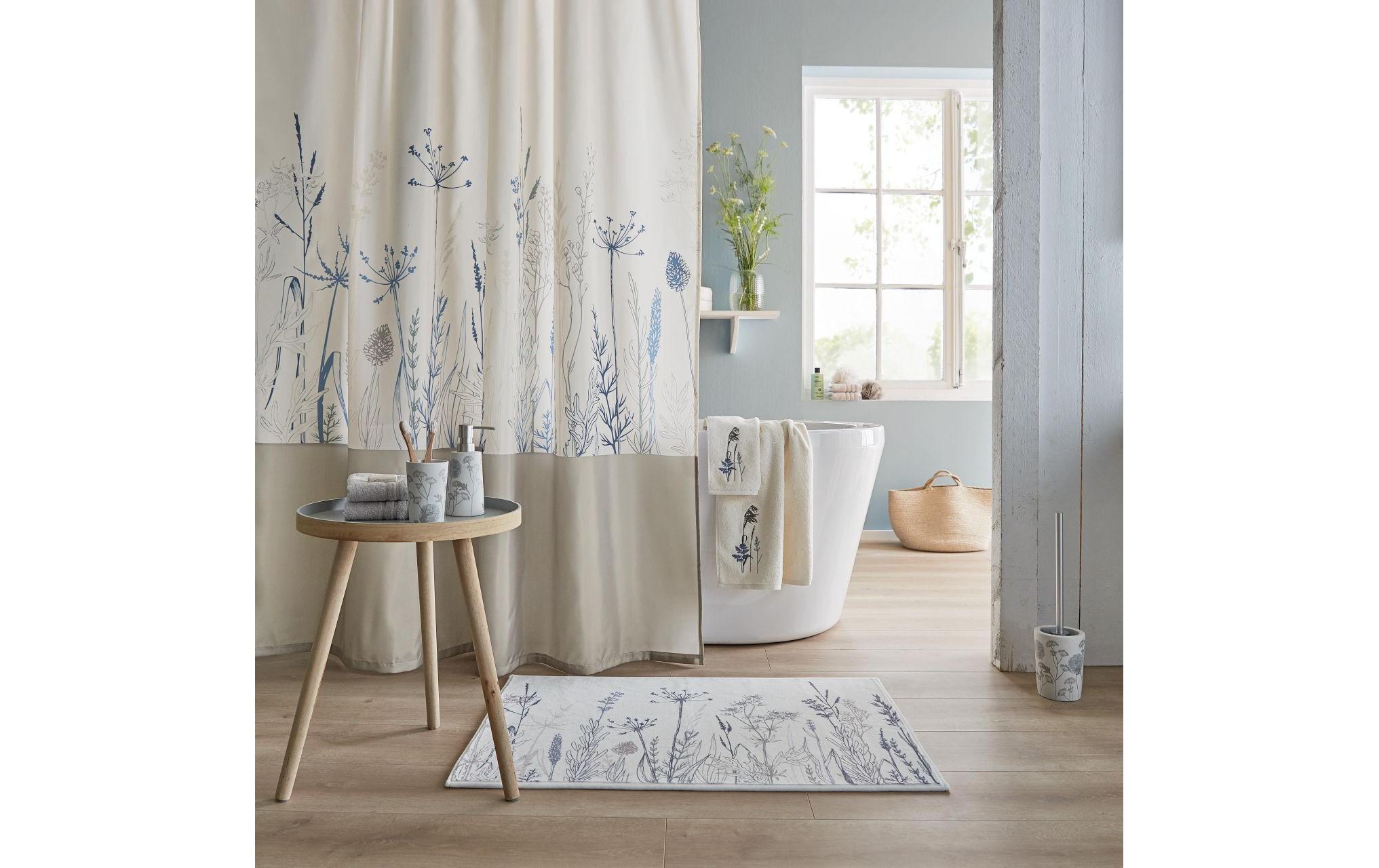Duschvorhang Savannah 180 x 200 cm, Beige/WeissBadewannenvorhang