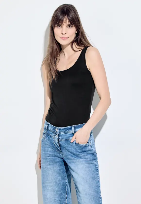Basic Top in Unifarbe - Black
