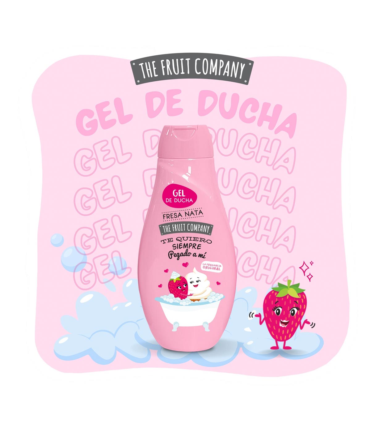 The Fruit Company - Gel de Banho - Creme Morango