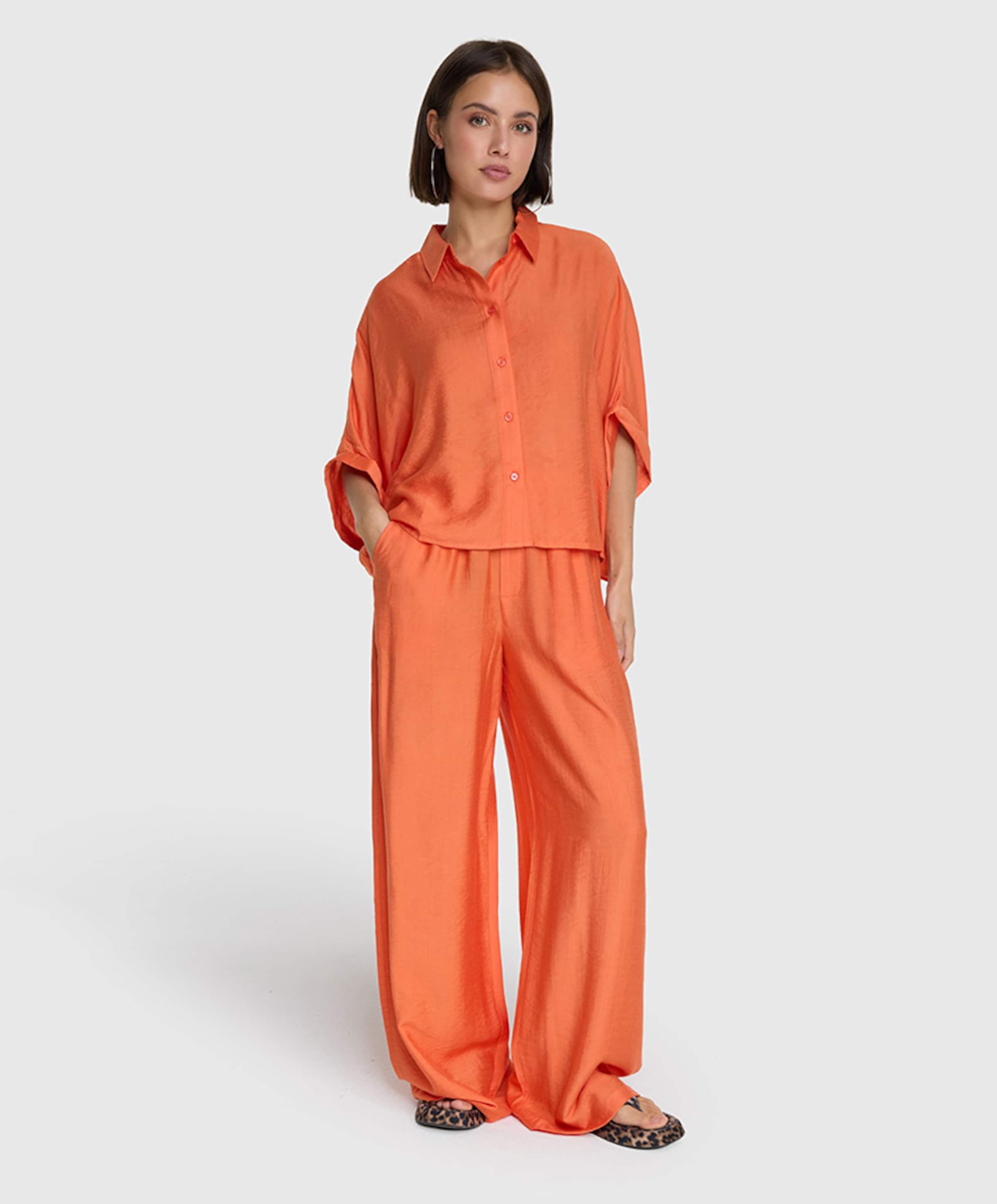 Alix The Label IRREGULAR WIDE LEG dames broek oranje