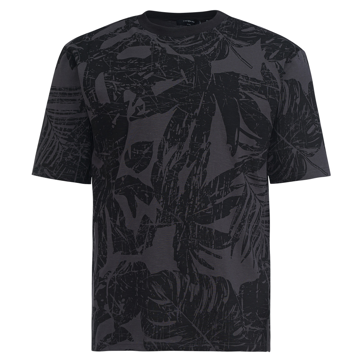 VanVaan Herren T-Shirt mit Allover-Muster dunkelgrau