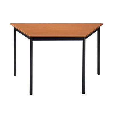 Table modulaire trapezoïdale - L120 x H60 x P60 cm - imitation merisier