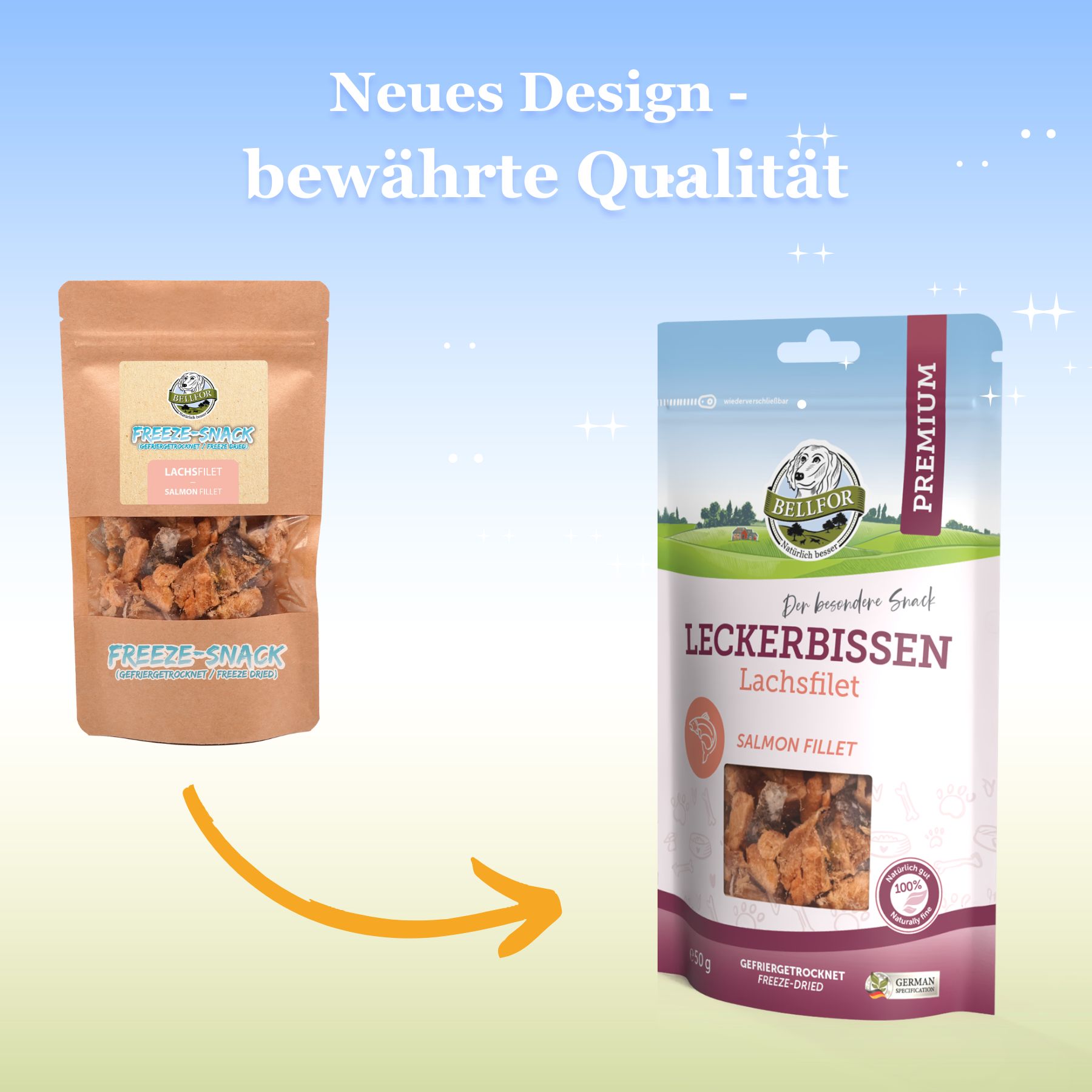 Bellfor Gesunder Freeze-Snack für Hunde - Lachsfilet (gefriergetrocknet)