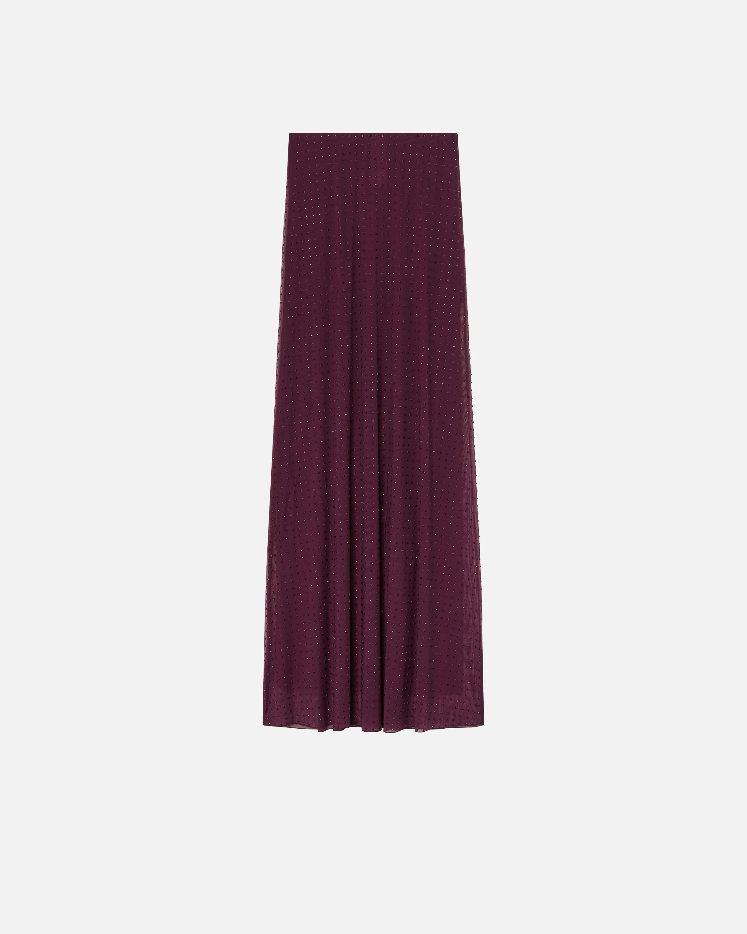 Jupe longue avec strass all-over | Rouge