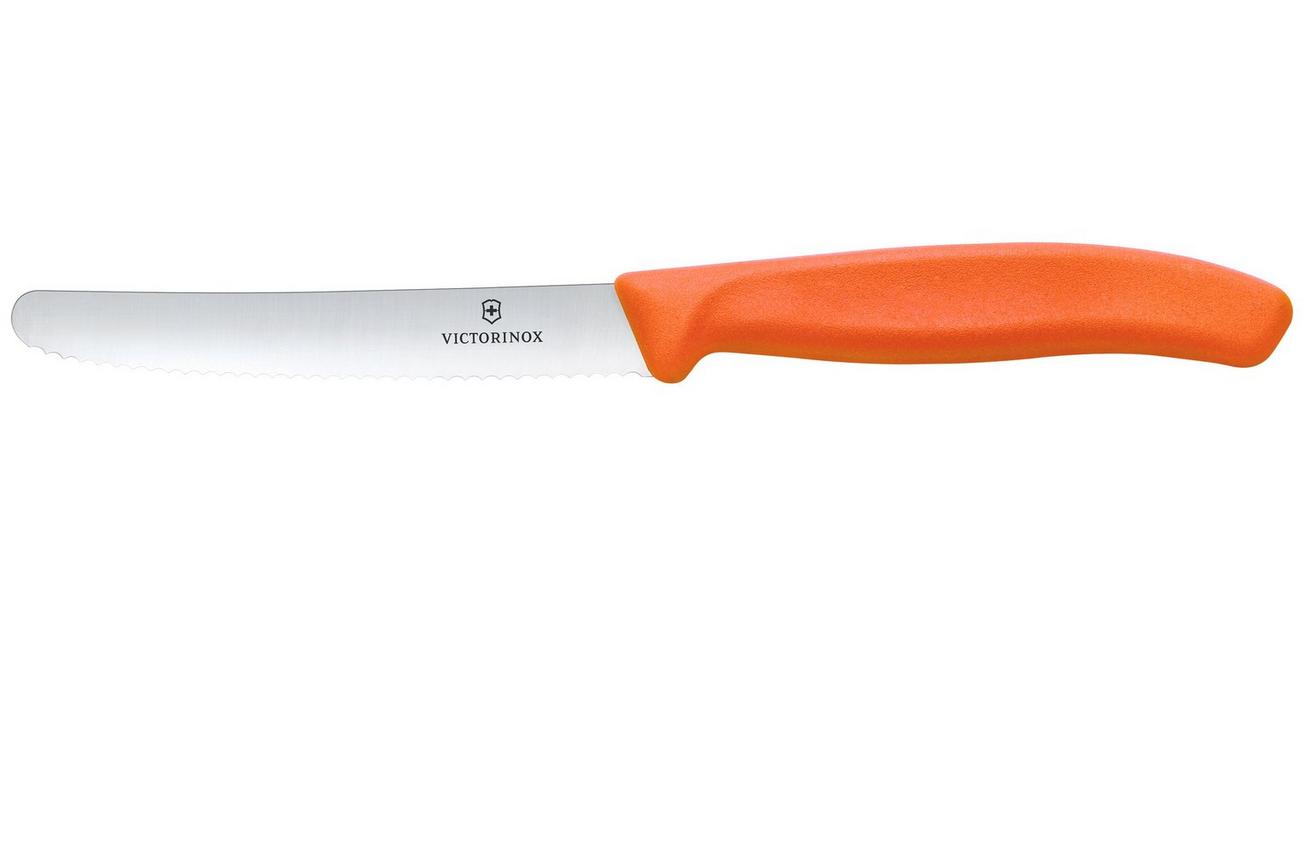 Victorinox Swiss Classic 6.7839.C1 Tomato & Table Knife, Wavy, Orange, gekarteld tomatenmes