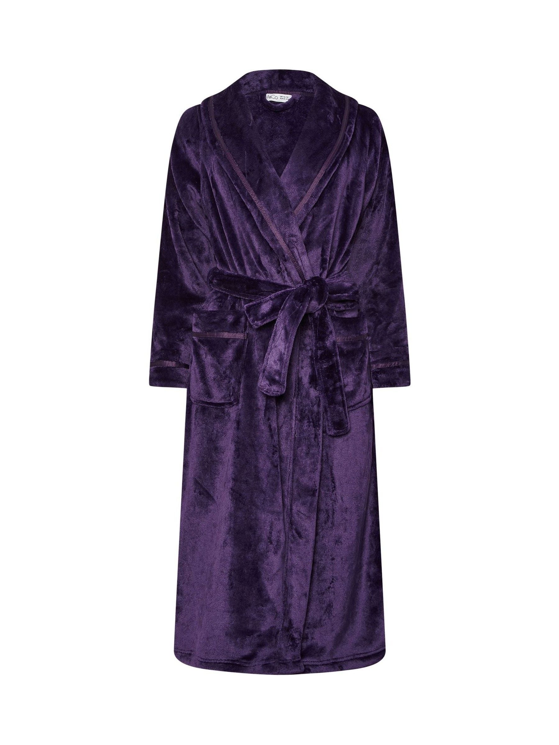 Paars - M&Co Ribbon Shawl Collar Robe