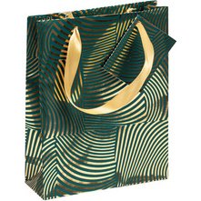 Premium sac moyen géo or/vert, 17x6x22 cm - Vert
