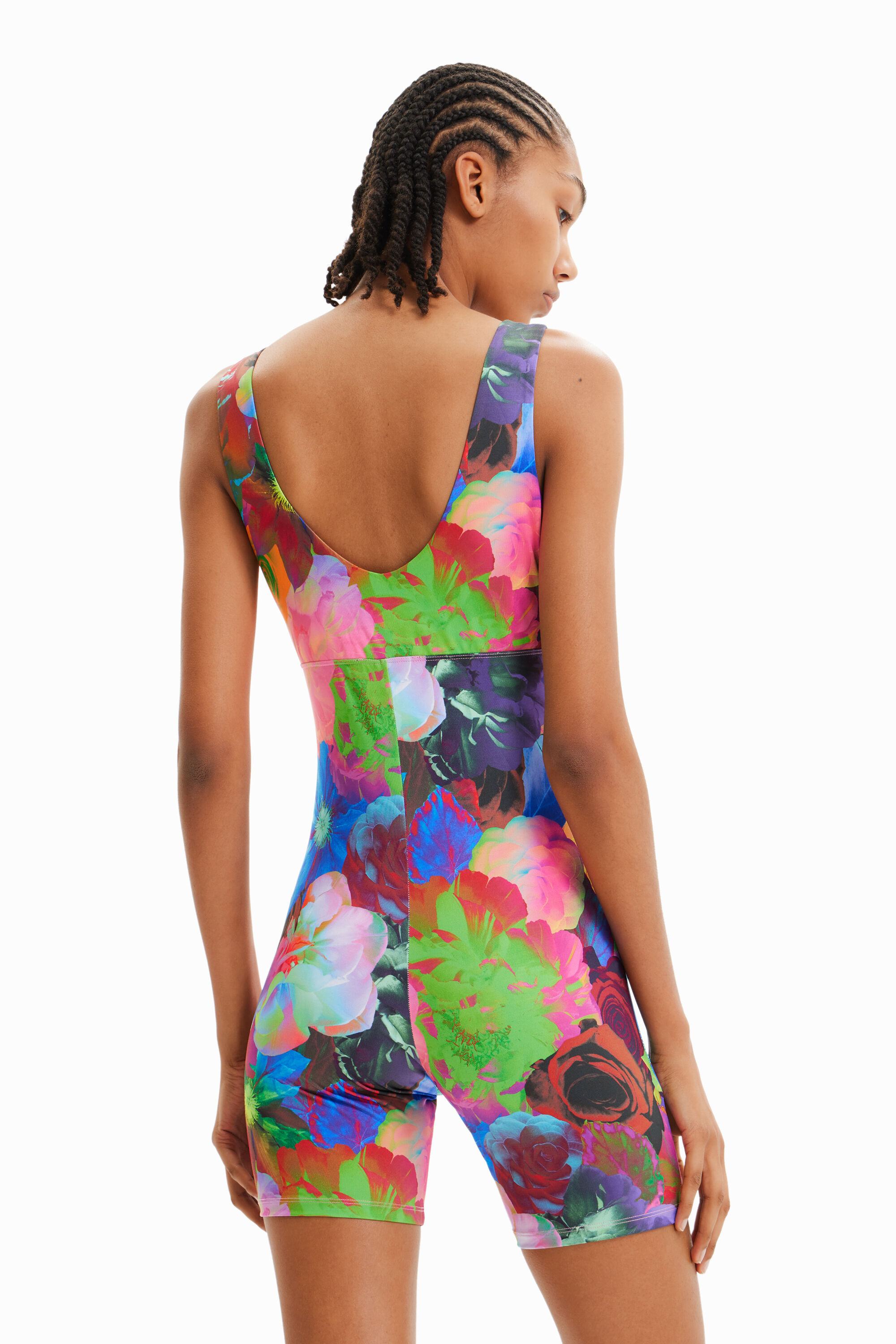 Combinaison sport ajustée fleurs