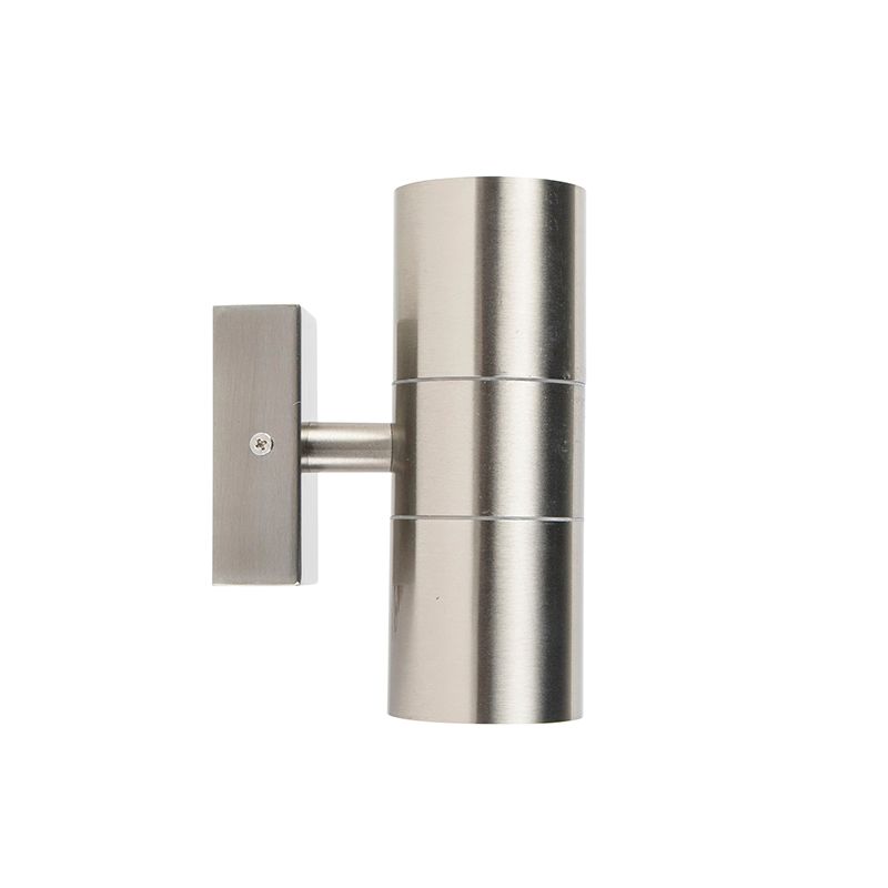 Buitenwandlamp staal 2-lichts IP44  - Duo