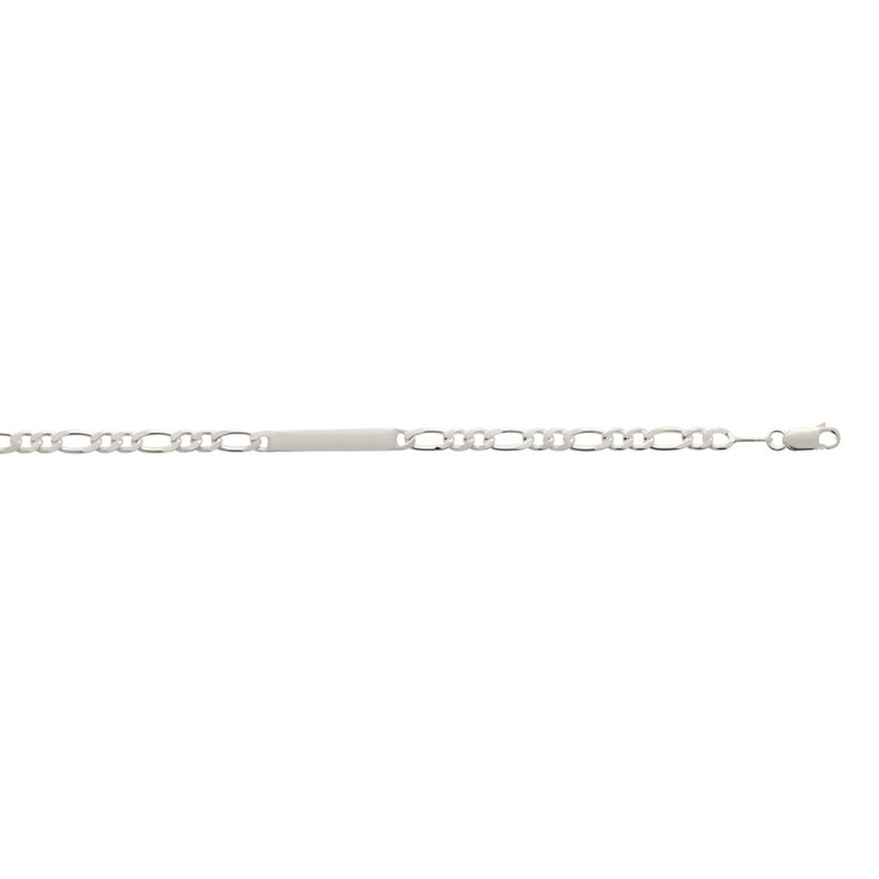 Gourmette Homme - Argent 925 - Cheval alternée 1+2 - Largeur : 4 mm - Longueur : 18 cm