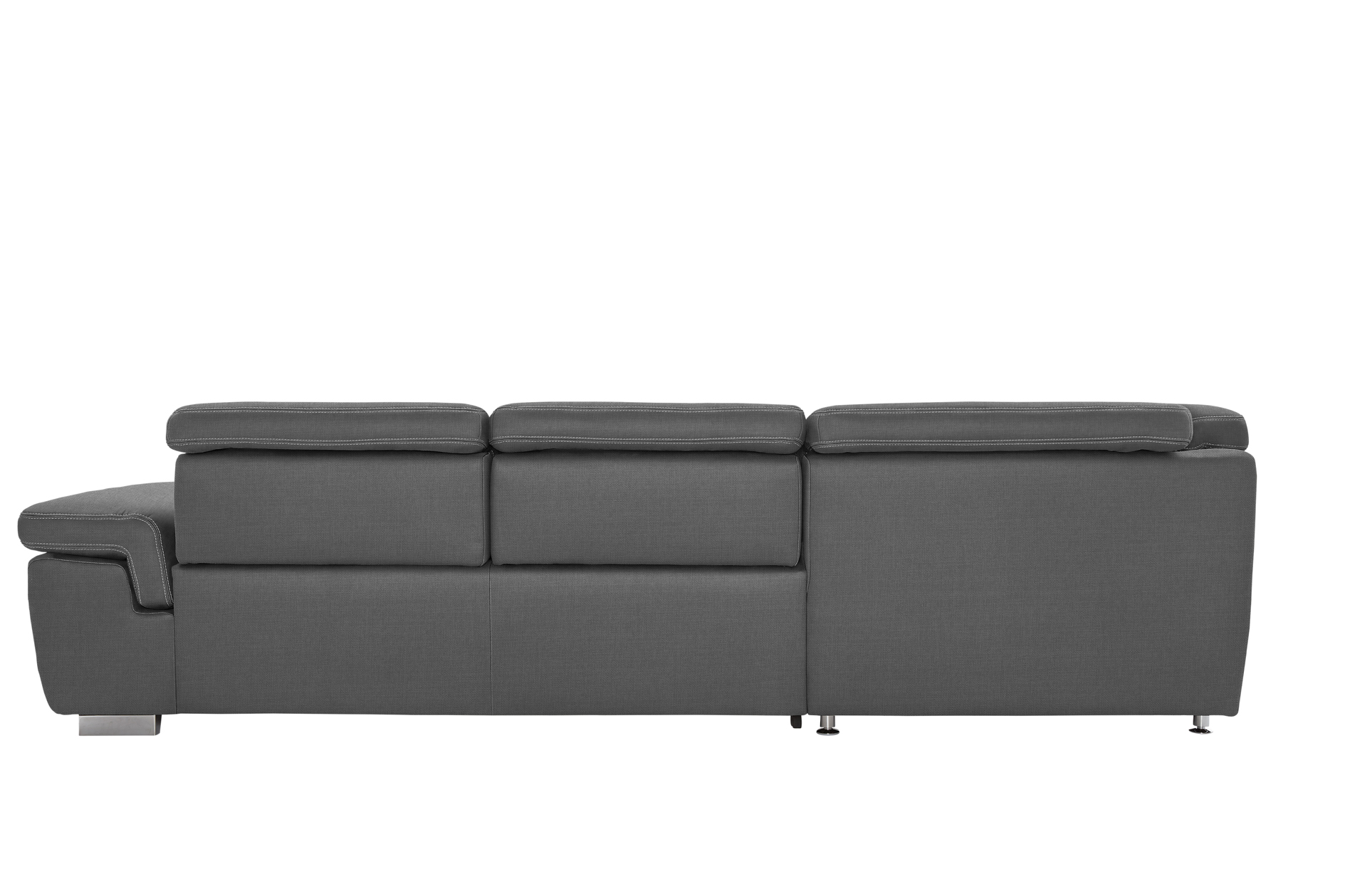 polsterpower Boxspringsofa - Miro grau - Basismodell - Ottomane links