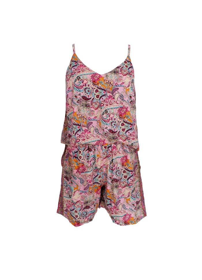 Black Colour Bcluna Shorts Set botanical rose