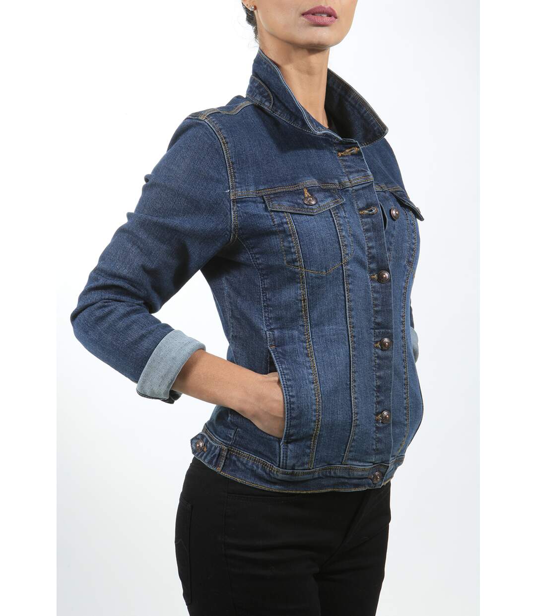 Veste en jeans stretch coupe ajustée ENIA DENIM