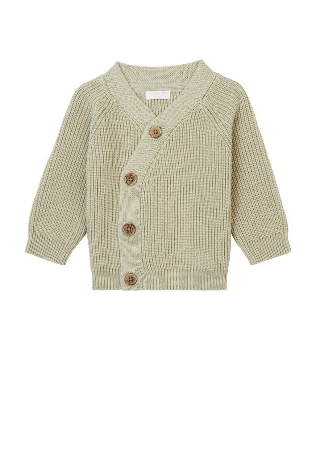 Noppies baby grofgebreid vest groen