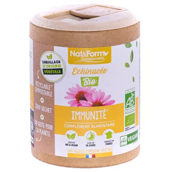 Nat & Form Equinácea Orgânica Ecológica 200 cápsulas