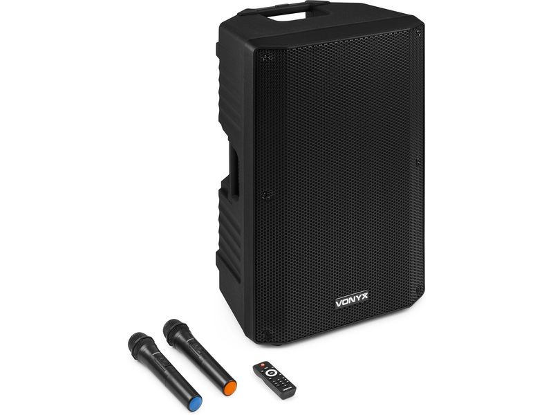 Vonyx PA-System VSA700 Tragbares All-in-One-Audiosystem mit 2 UHF-Handmikrofonen