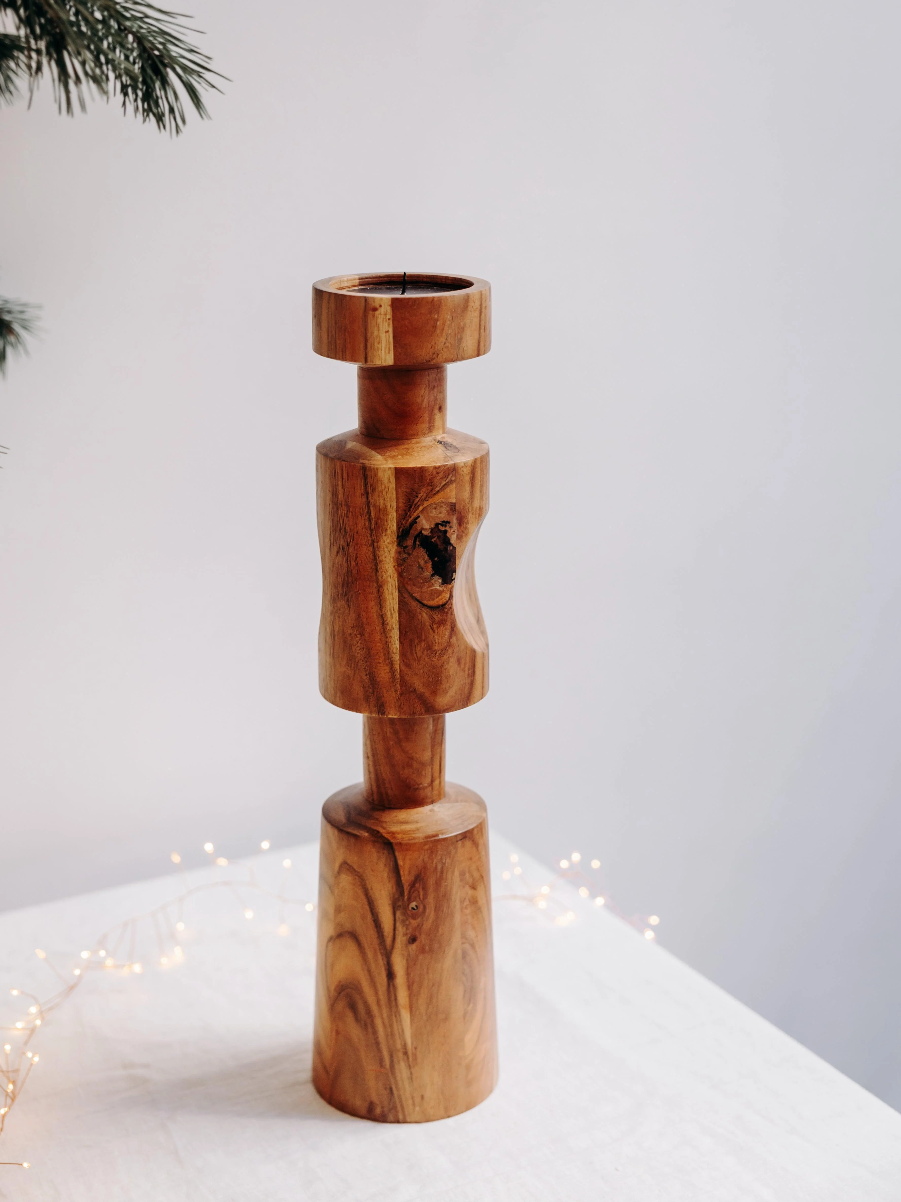 SAM - Le bougeoir en bois | Beige