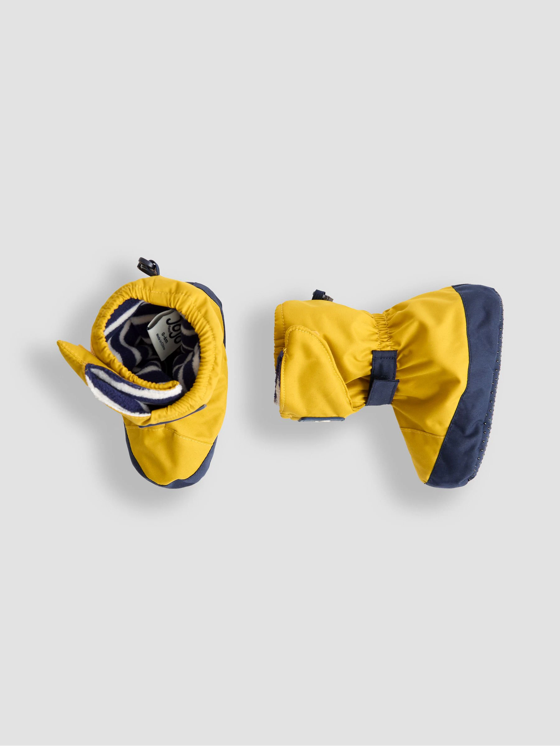 Mosterdgeel - Jojo Maman Bébé - Waterdichte babylaarsjes met fleece voering