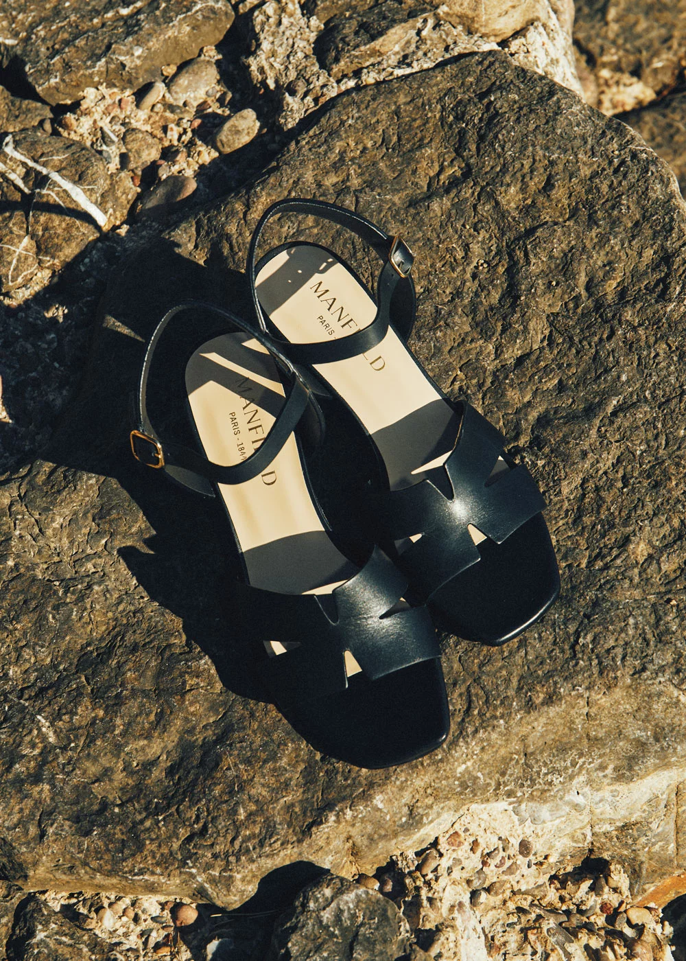 SANDALE BARNSLEY CUIR NOIR