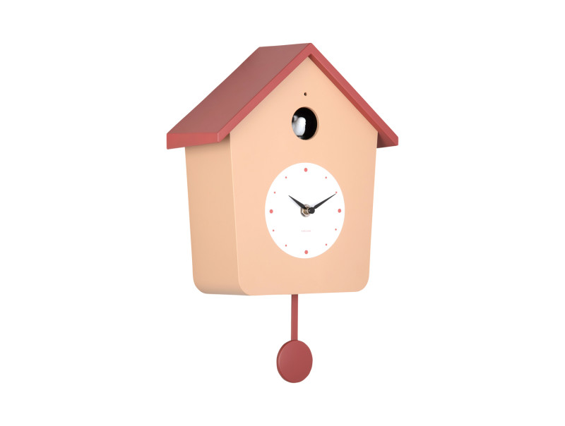 Wall Clock Cuckoo Light KA6044YE Ochre yellow & misty blue