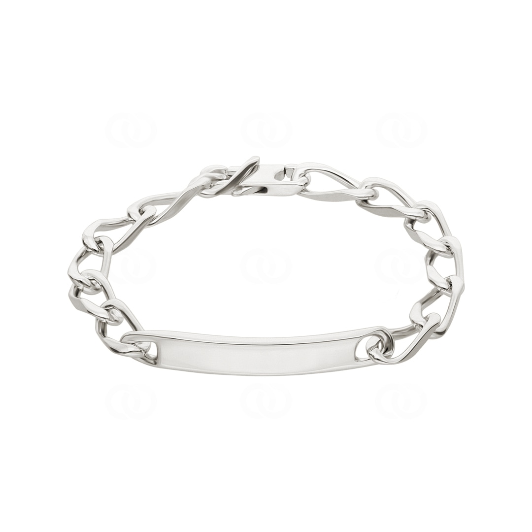 Gravurarmband Langpanzer 4-seitig 925 Silber rhodiniert 6.0mm
