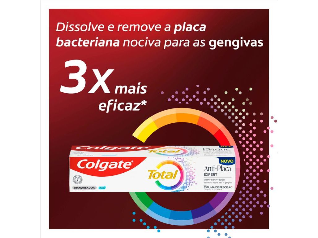 PASTA DENTÍFRICA COLGATE TOTAL PLAQUE WHITE 75ML