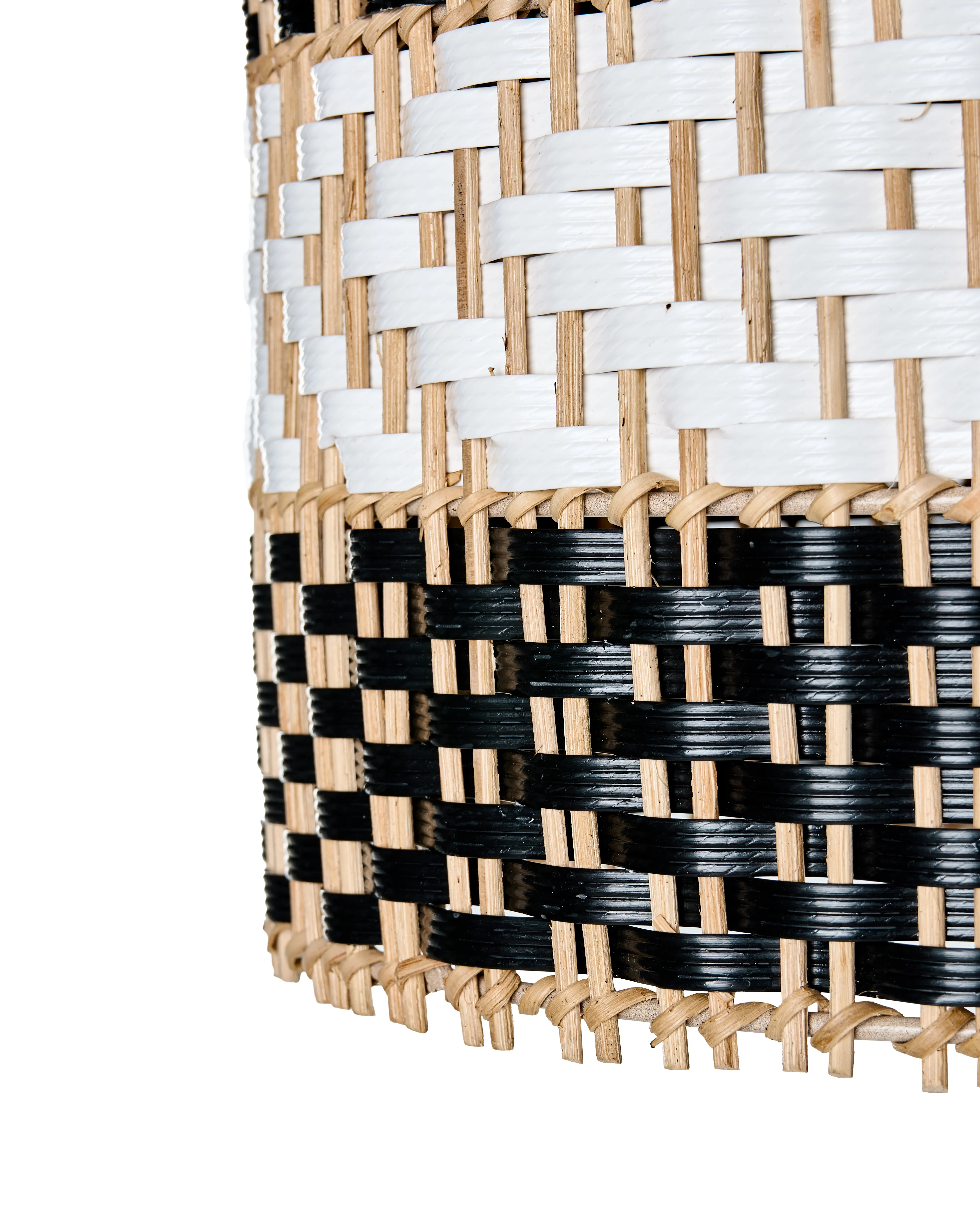 Hanglamp TURABO Rotan Zwart/wit