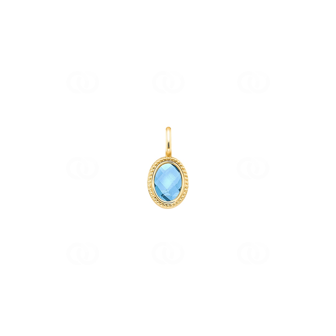 Anhänger 750/18 K Gelbgold mit Blautopas oval