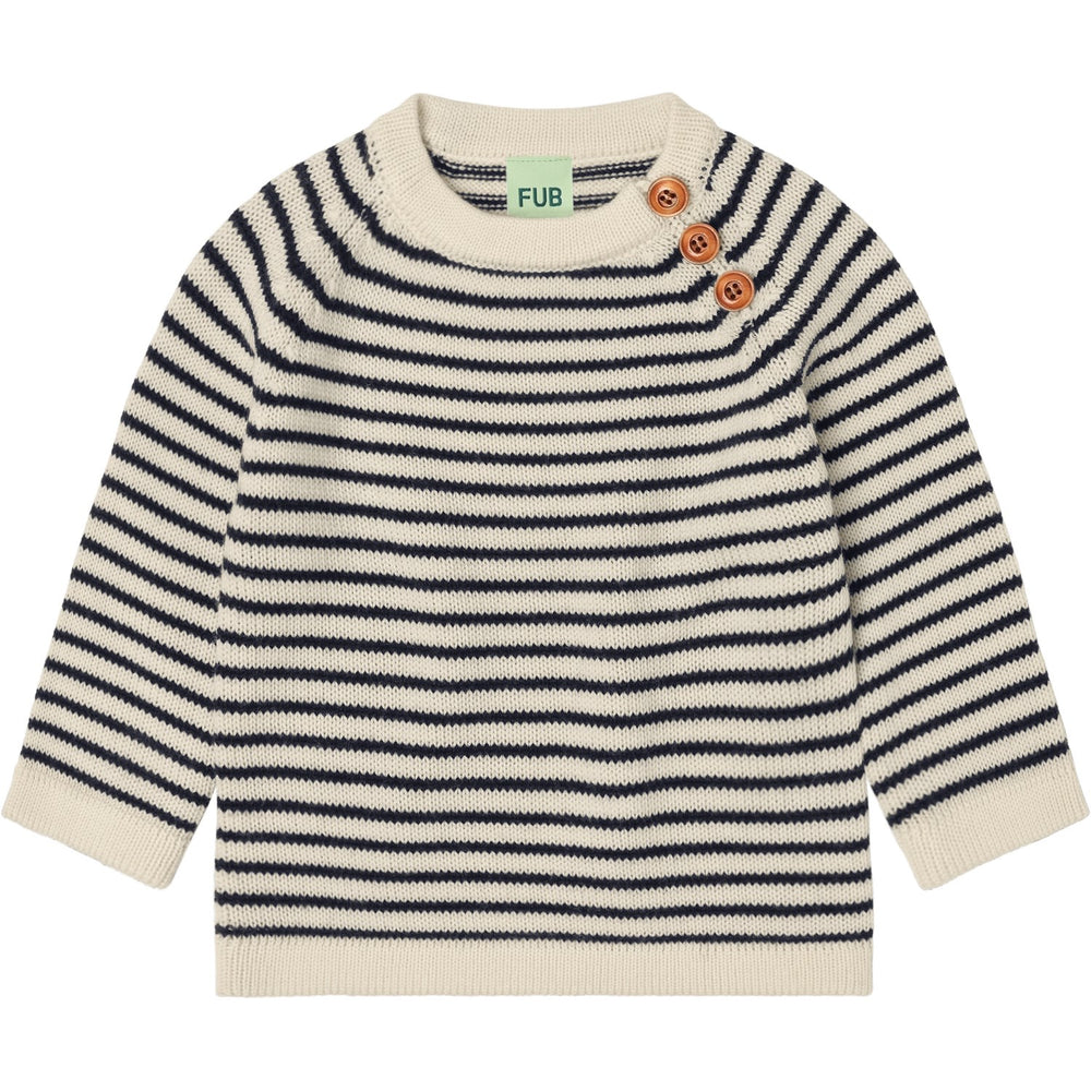 Køb FUB Ecru/Dark Navy Baby Sweater