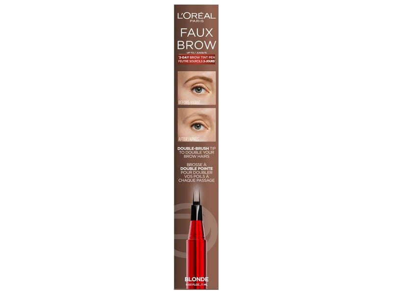 L'Oréal Paris Augenbrauenstift Infaillible Faux Brow Dark B Augenbrauenstift mit innovativer Doppelspitze für natürliche, volle Augenbrauen