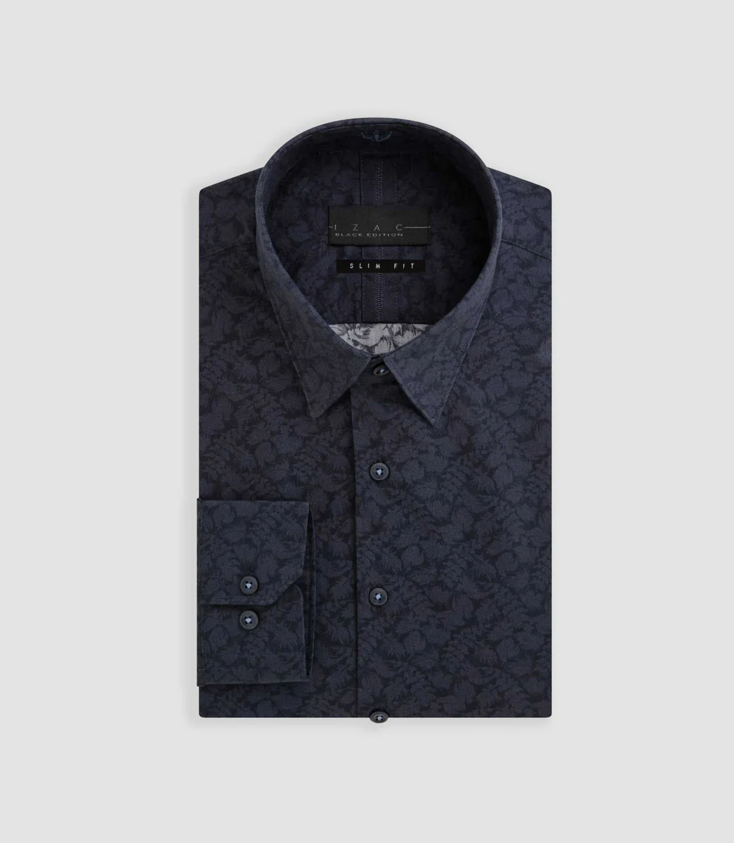 Chemise imprimé floral marine 
