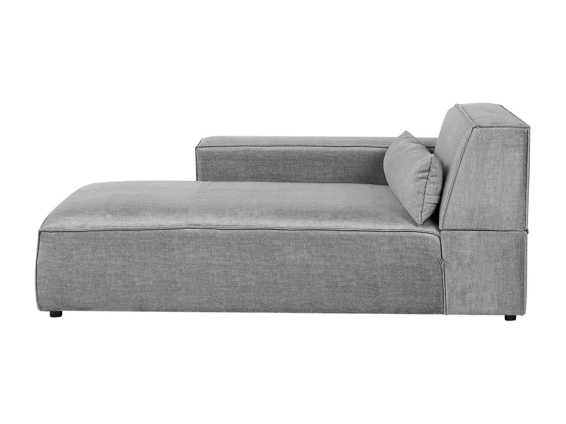 Chaise longue côté droit en tissu gris HELLNAR