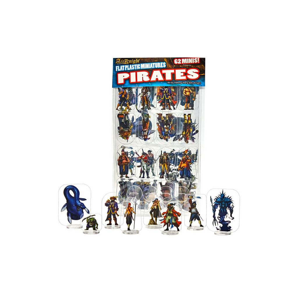 Flat Plastic Miniatures - Pirates - 62 Pieces