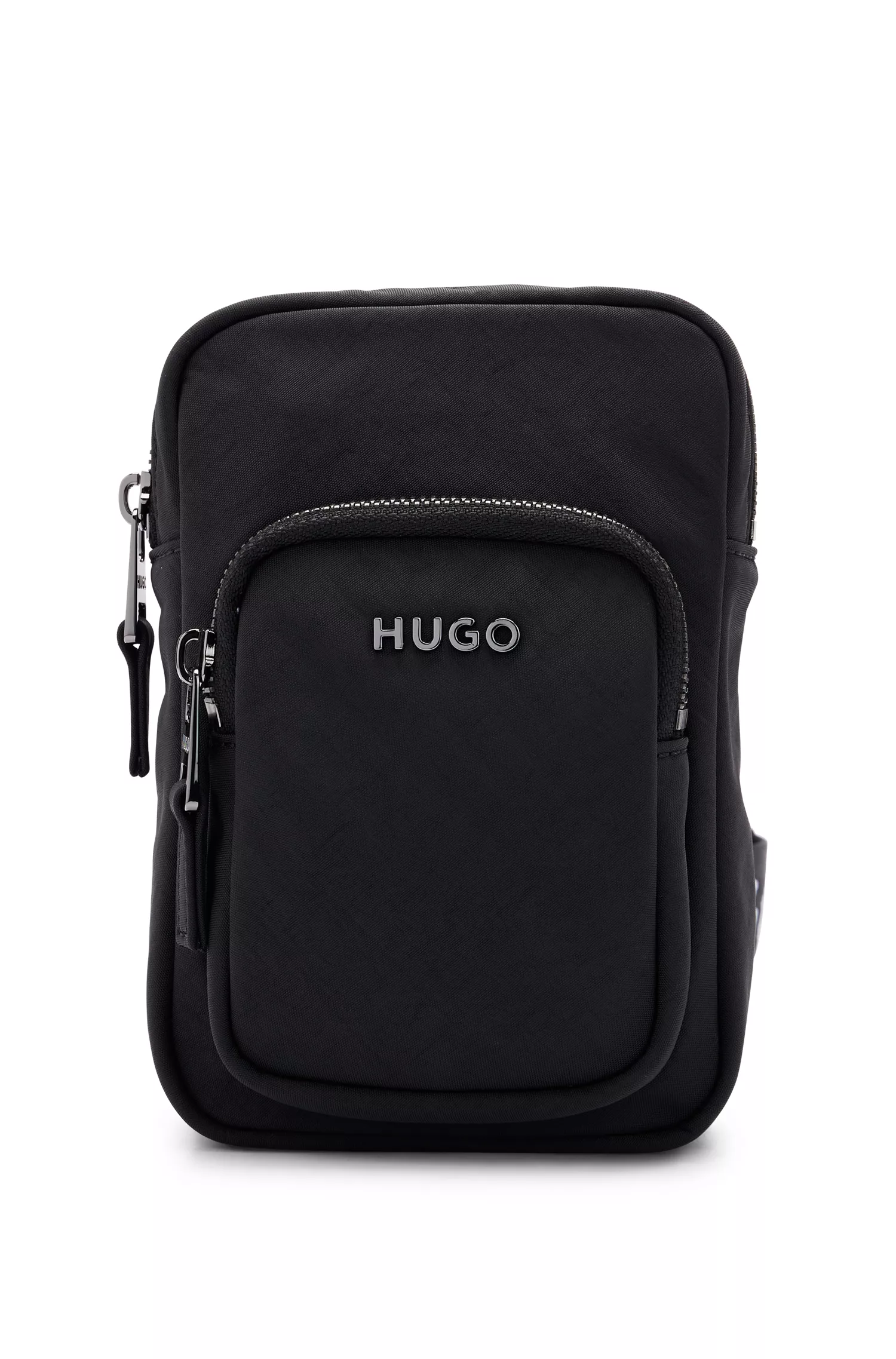 Bolsa repórter HUGO Red-Mini com logotipo em letras.