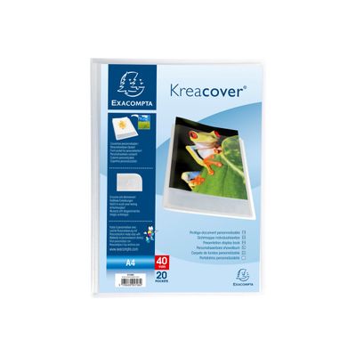 Exacompta KreaCover - Porte vues personnalisable - 40 vues - A4 - cristal