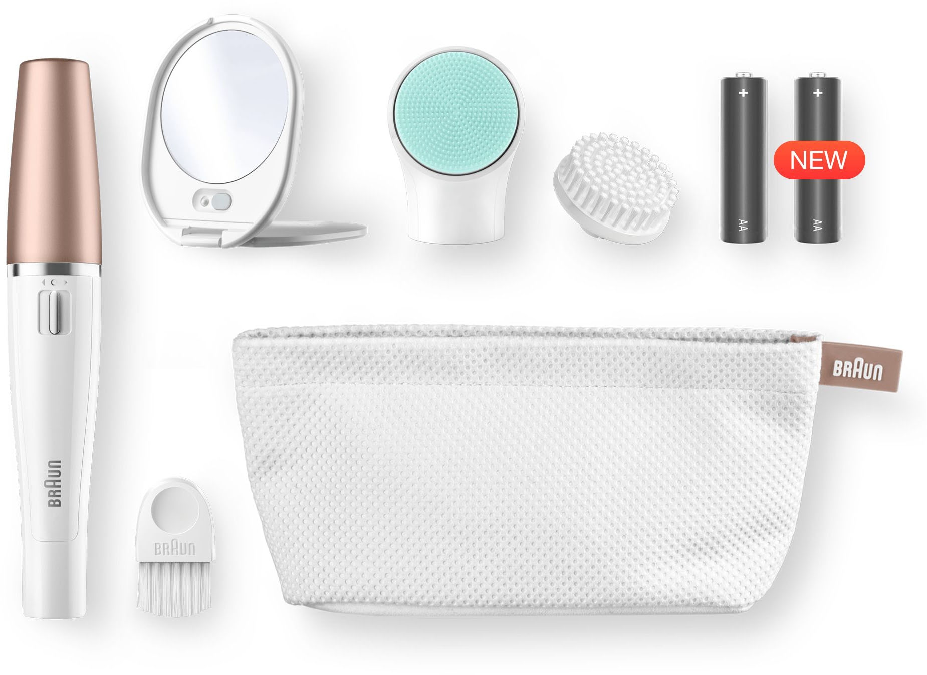 Braun Gesichtsepilierer »FaceSpa 851V 3-in-1« 3 Stk. Aufsätze mit zusätzlicher Batterie
