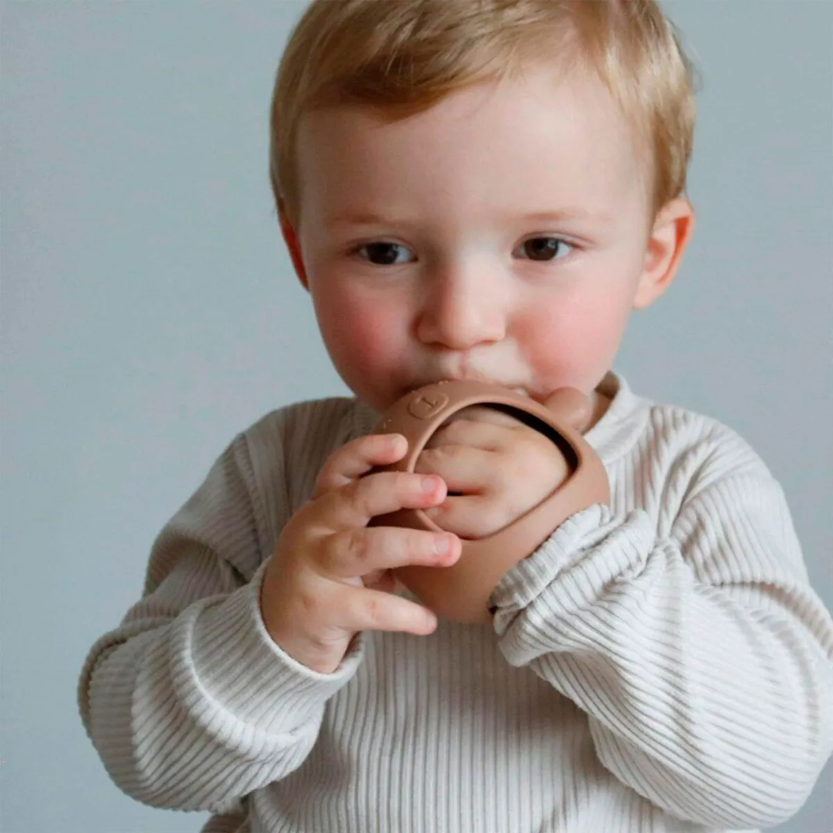 Bulle Mitaine de Dentition en Silicone - Ours Blush