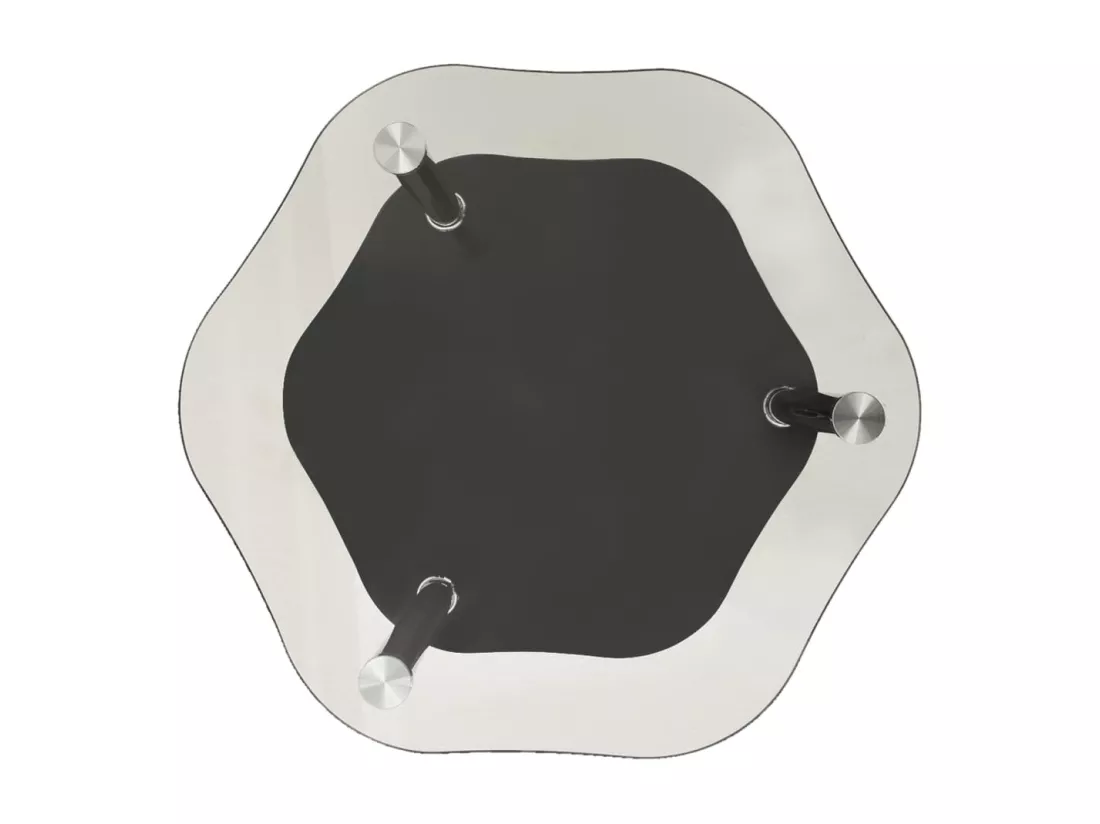 Table 2 niveaux Transparent et noir 38x38x50 cm Verre trempé