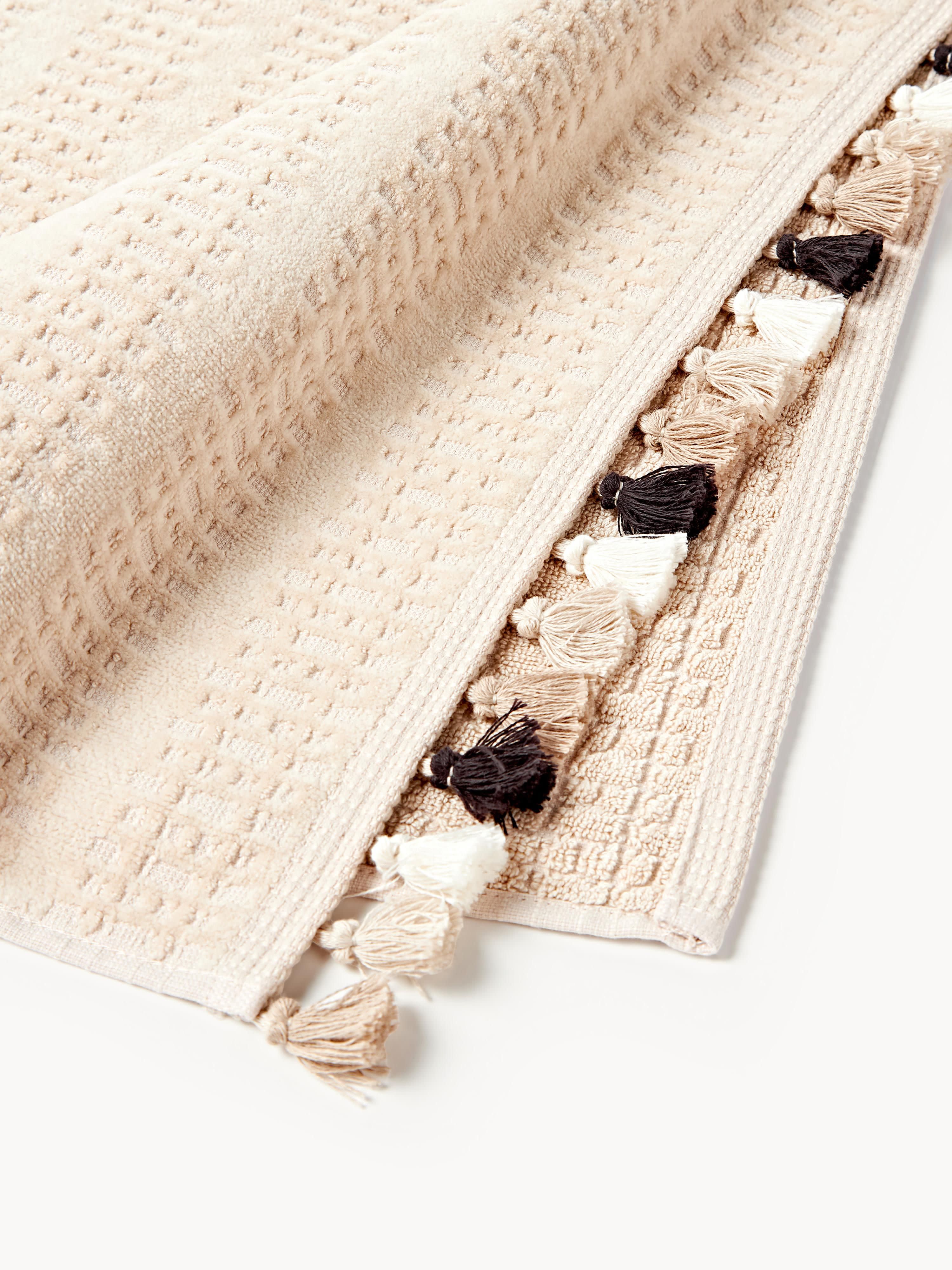 Velours handdoekenset Tallulah met decoratieve franjes, in verschillende formaten