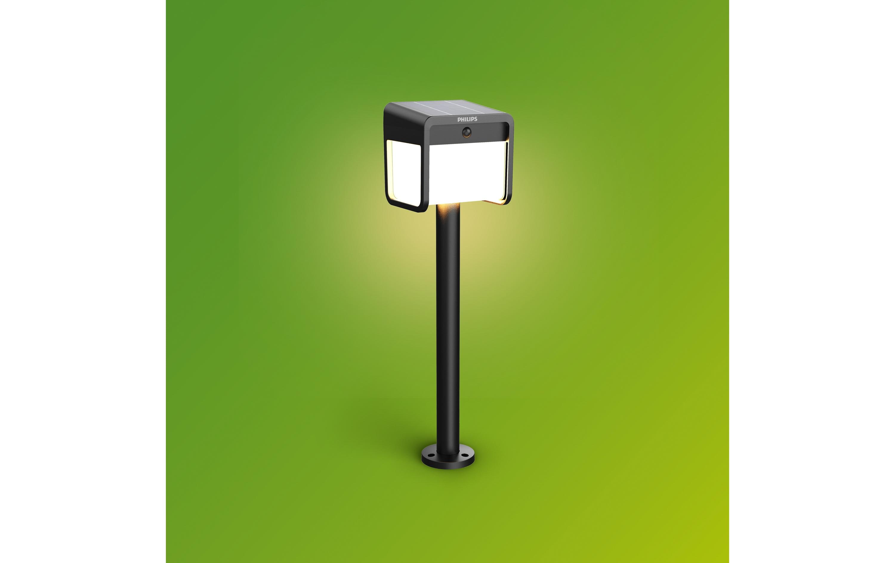 Ezra Sockel Solar UE 3000K schwarzSolar-Sockelleuchte mit Bewegungssensor