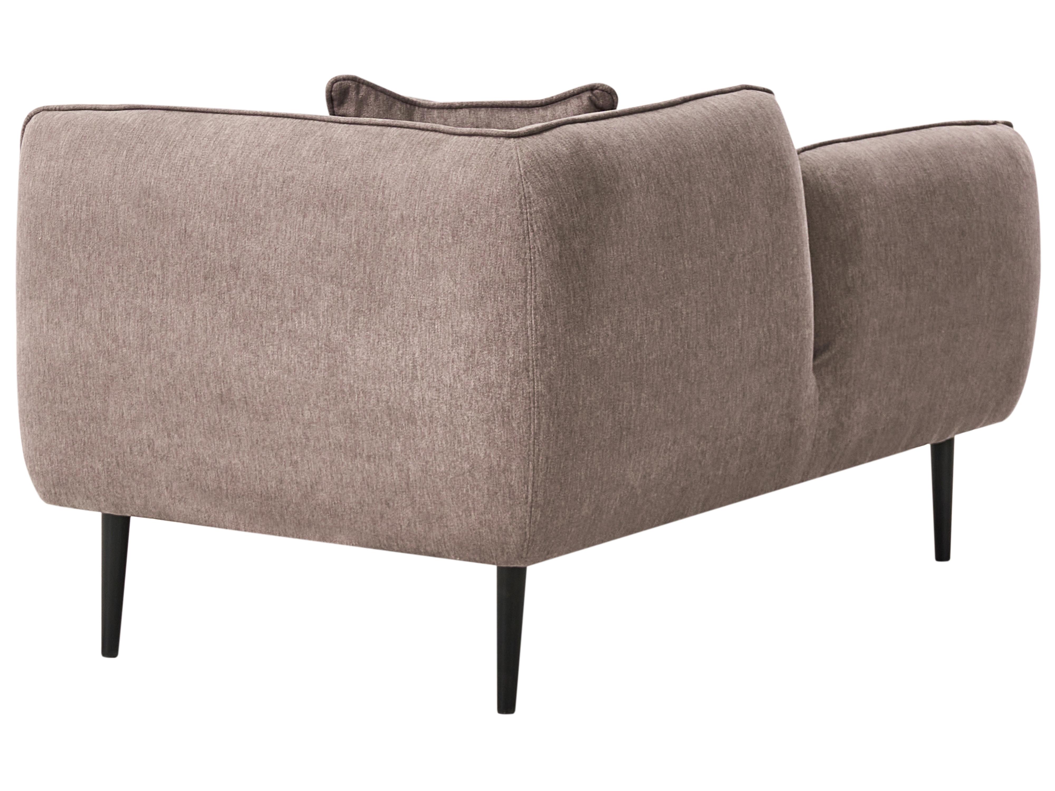 Rechtszijdige chaise longue CHEVANNES Stof Lichtbruin