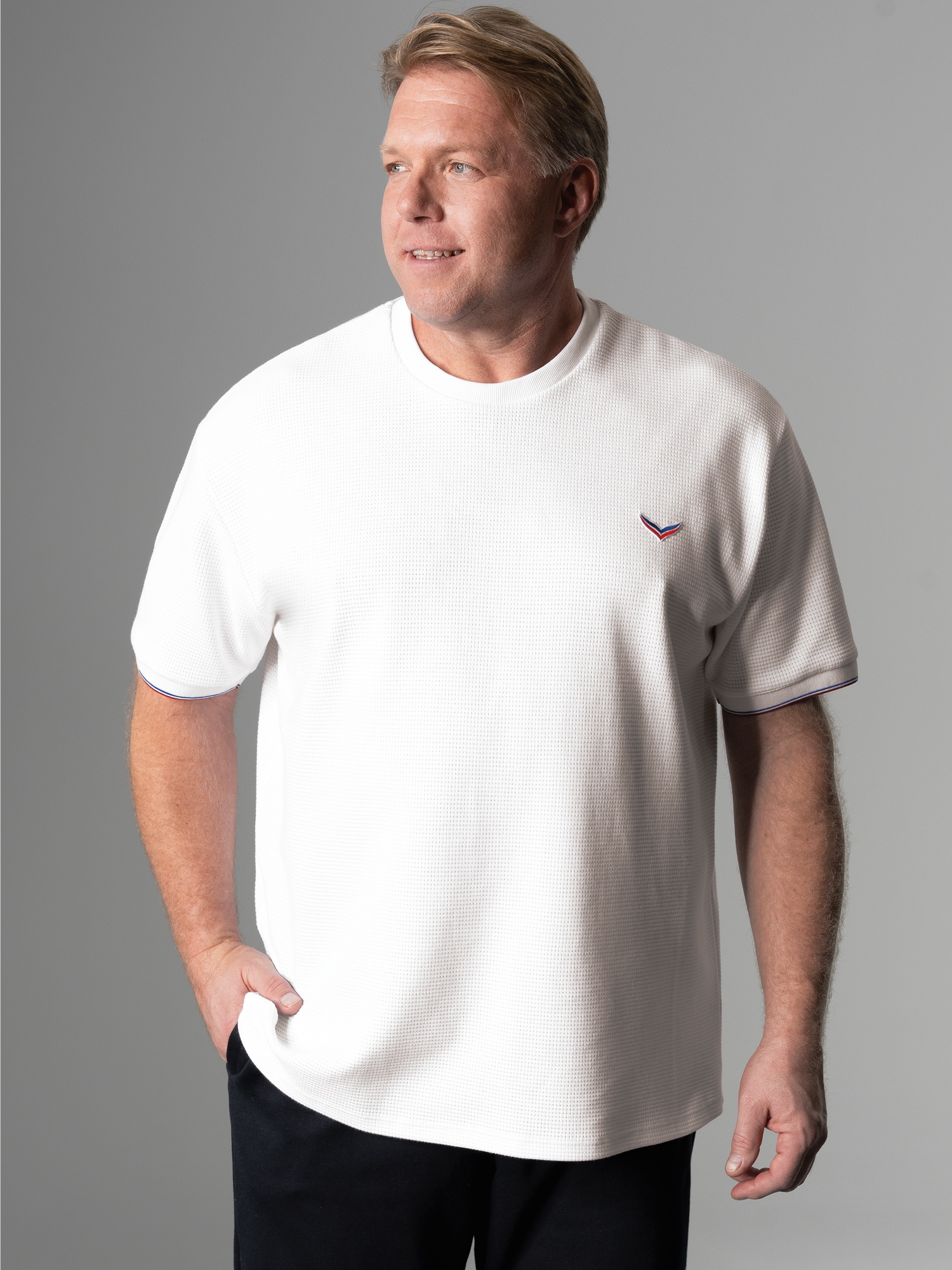 Oversized T-Shirt in Waffeloptik Weiss