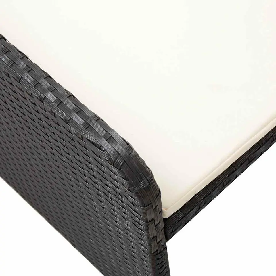 VIDAXL 2-delige Loungeset met kussens poly rattan zwart