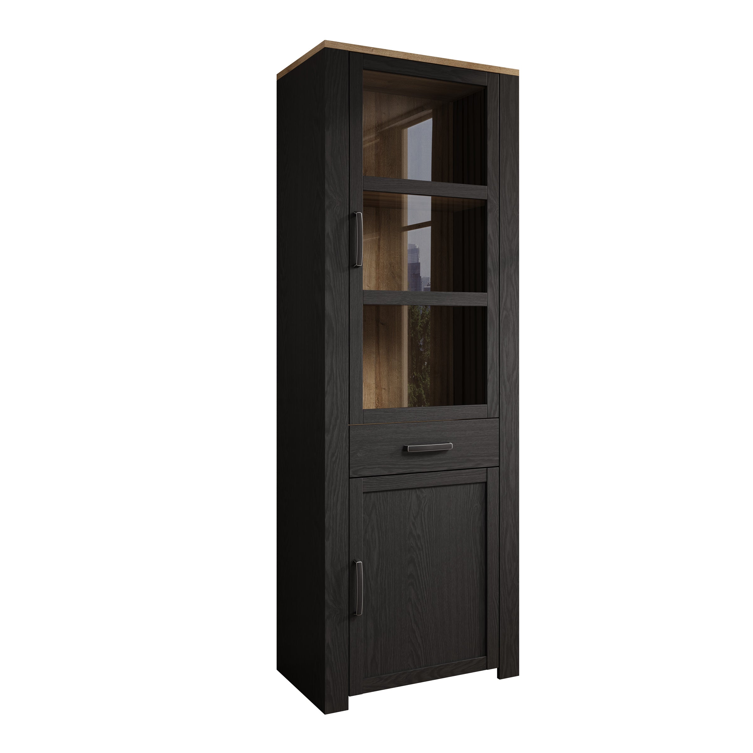 Borello - Buffetkast - Zwart - 72x42x205 cm