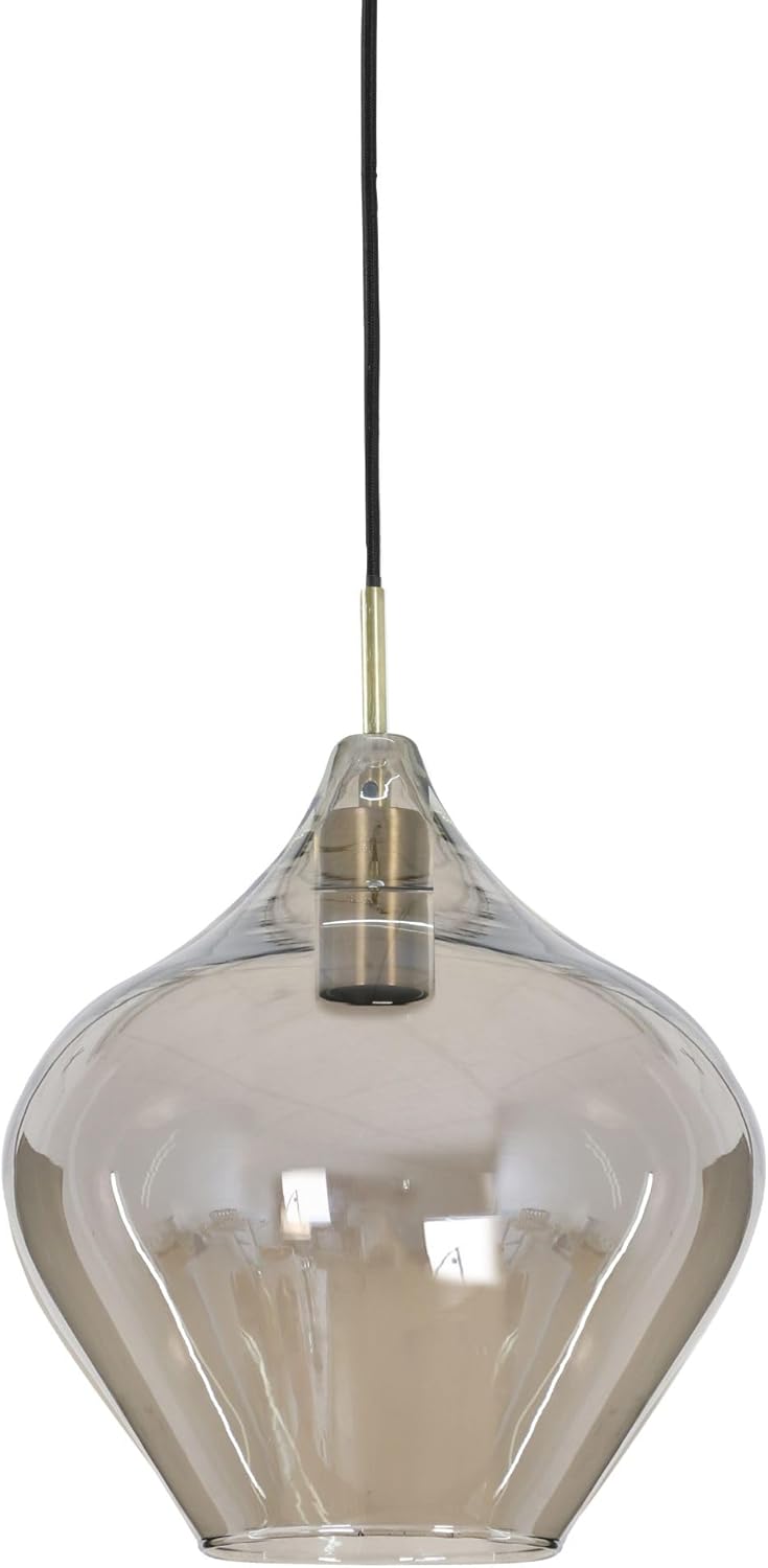 Light & Living Hängeleuchte Rakel - Bronze - Ø27cm - Rund - Glas - Hängelampe & Pendellampe - Lampe Wohnzimmer & Schlafzimmer - Pendelleuchte Esstisch