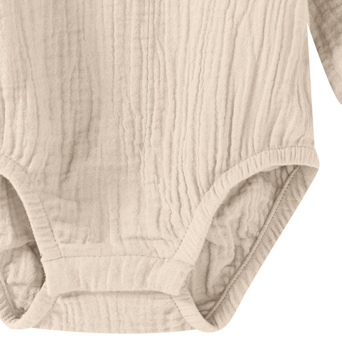 Topomini Pure Collection Baby Musselin-Wickelbody aus Bio-Baumwolle hellbeige