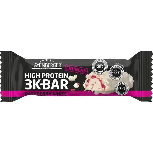Crunchy 3K Protein Bar Raspberry White Riegel