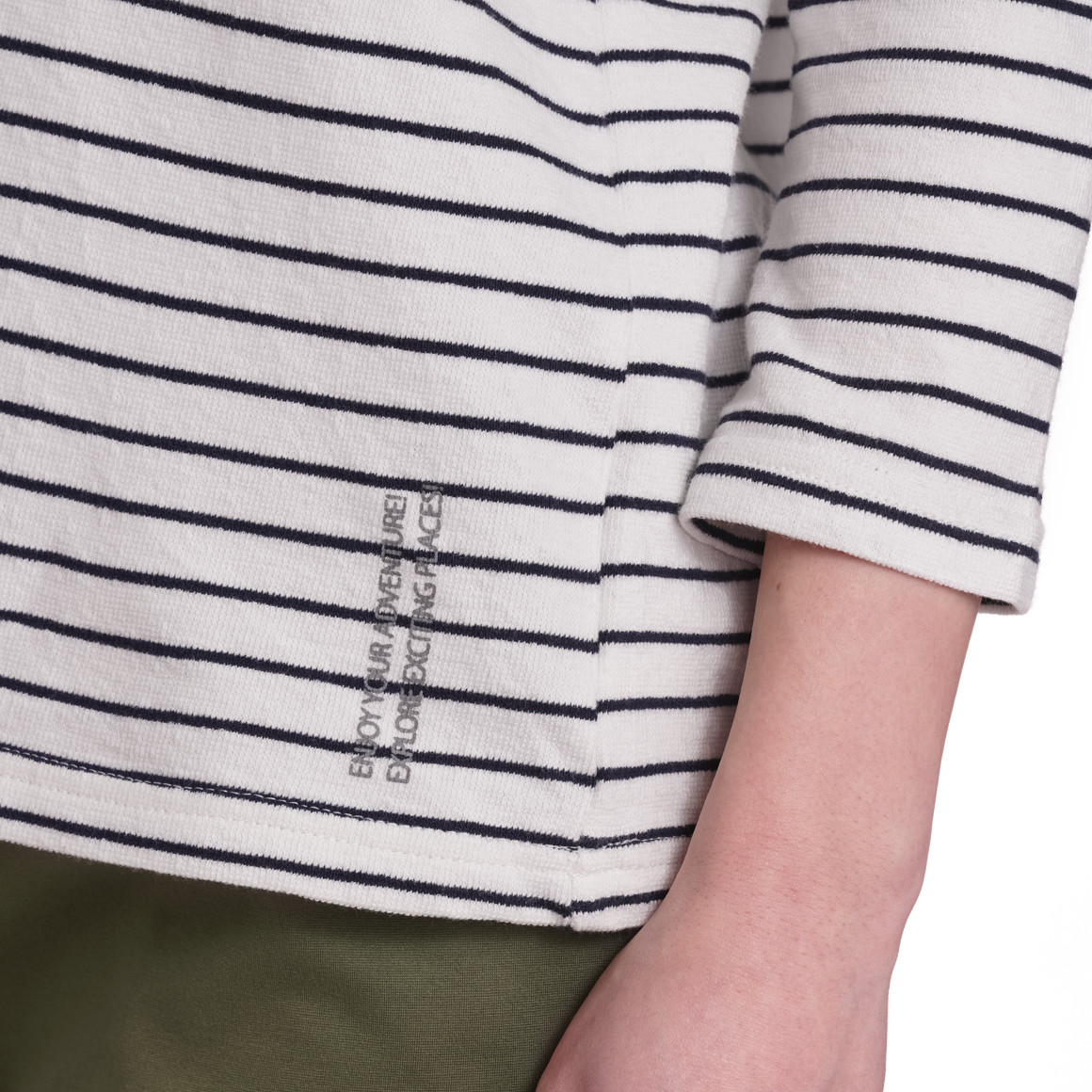 Gina Damen Shirt mit 3/4-Arm weiss / schwarz