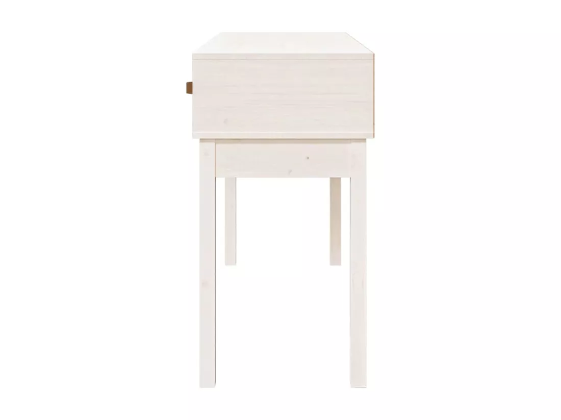 Table console Blanc 114x40x75 cm Bois massif de pin